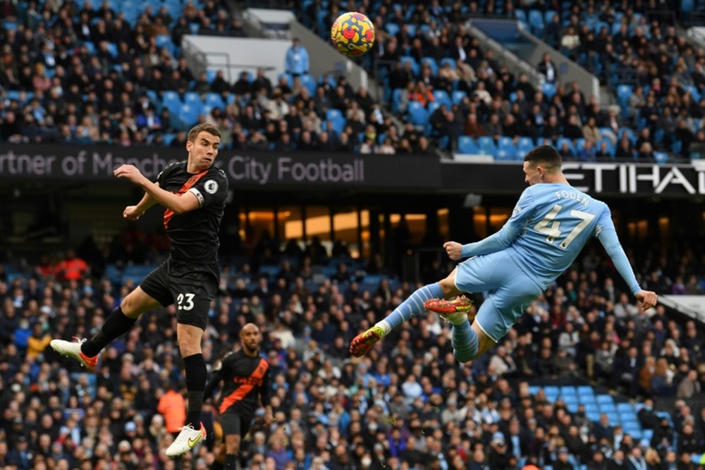 City venceu o Everton por 3 a 0. AFP