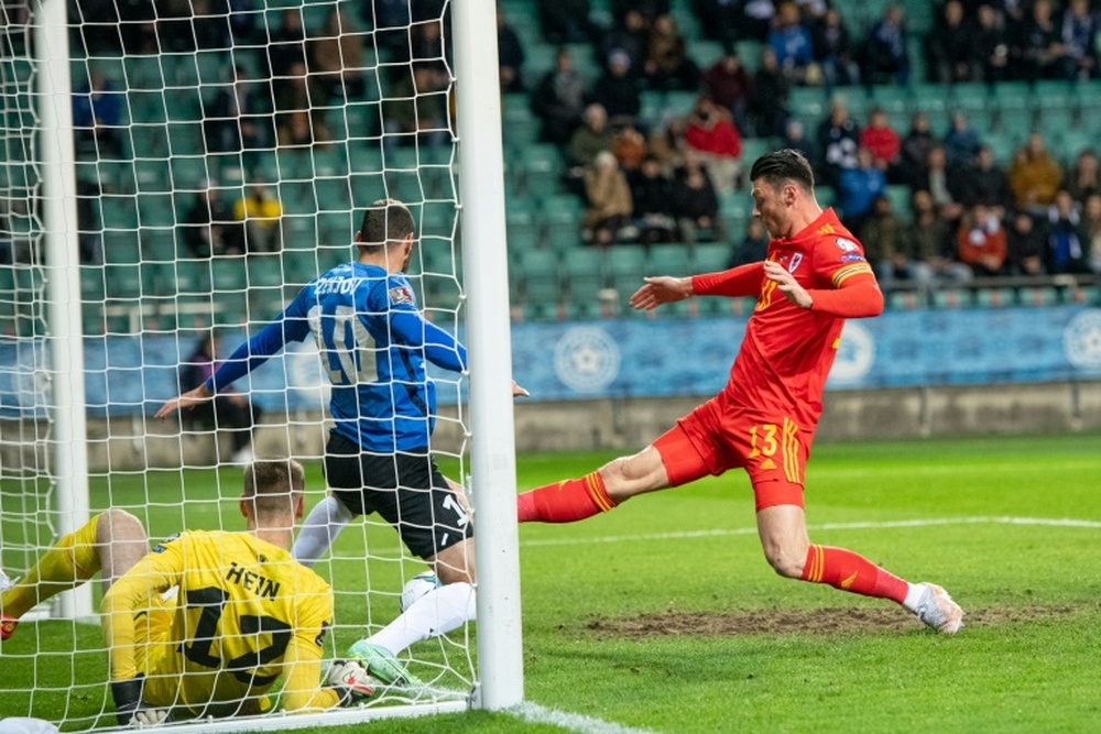 Kieffer Moore fue el encargado de anotar el gol de la victoria ante Estonia. AFP