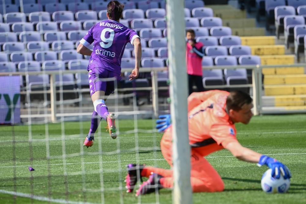 Dusan Vlahovic encense Erling Haaland. afp
