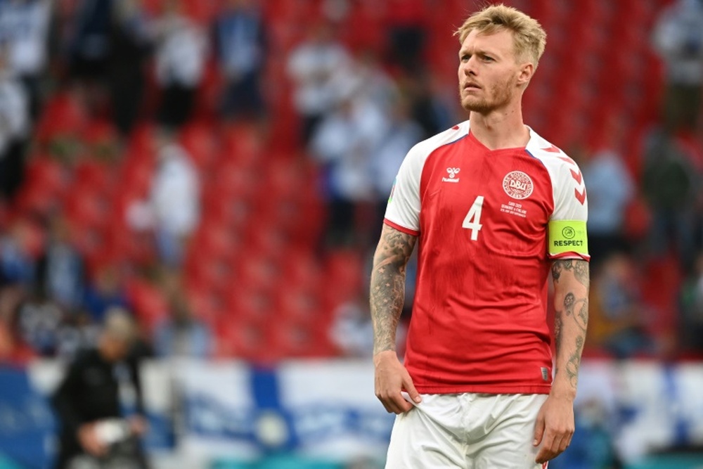 Kjaer reconnaissant de sa nomination au Ballon d'Or 2021. afp