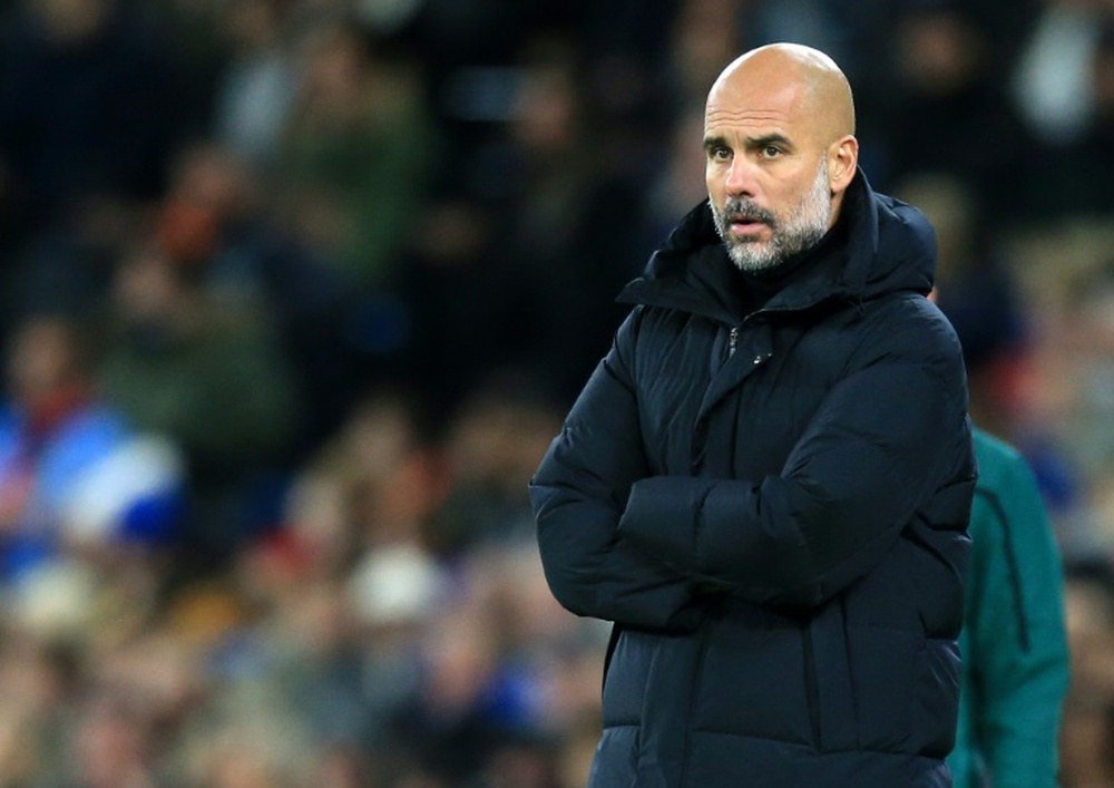 Pep Guardiola pendant un match avec Manchester City. AFP