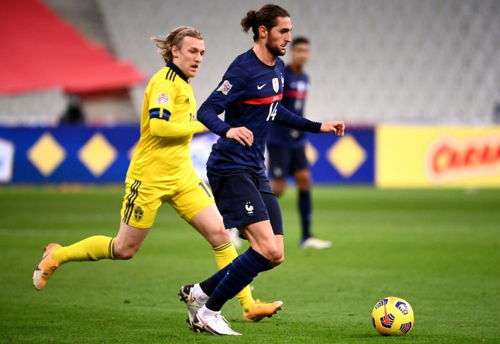 Rabiot has got coronavirus and he will not play versus Spain. AFP
