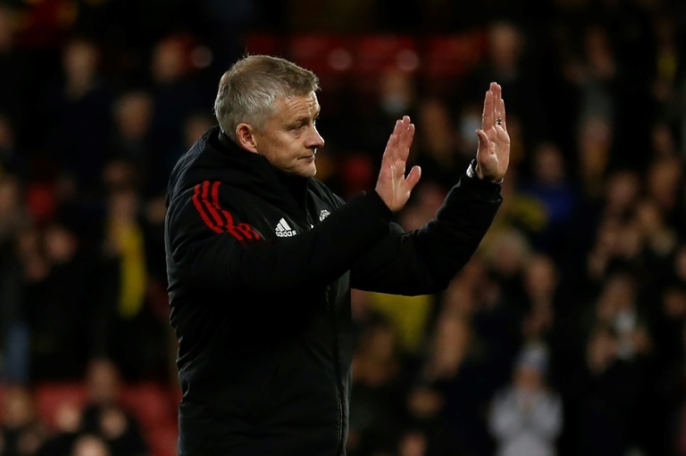 Les adieux du vestiaire de United à Solskjaer. AFP