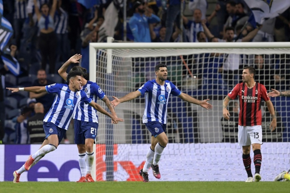 El Oporto venció 1-0 al Milan. AFP