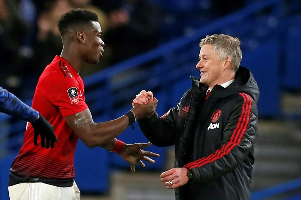 Solskjaer called for Pogba to be calm, but he did not listen. AFP