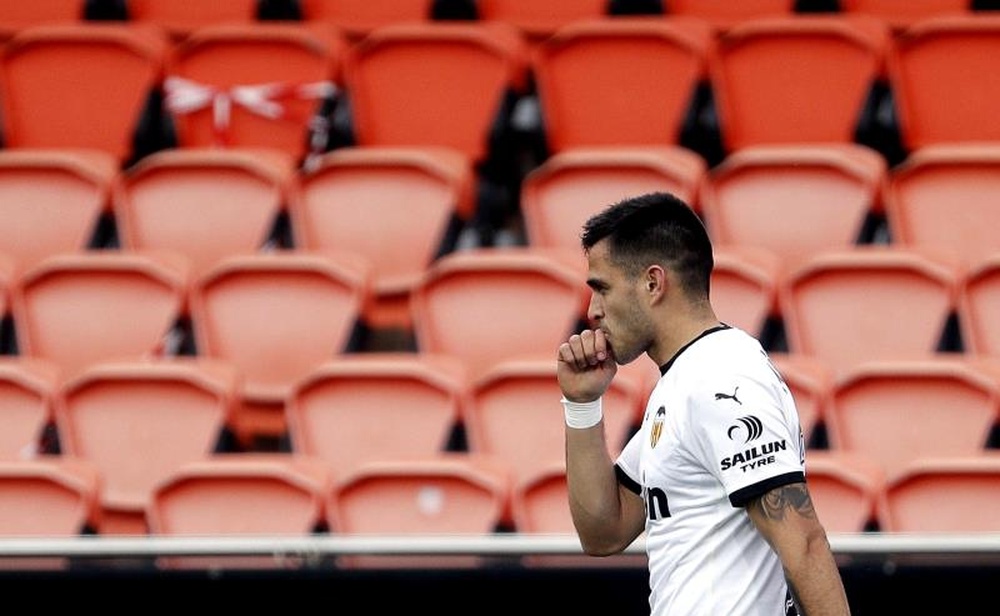 El delantero uruguayo del Valencia CF Maxi Gómez. EFE