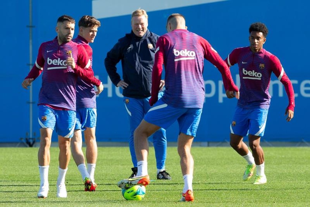 Le groupe du Barça pour le Clasico. EFE