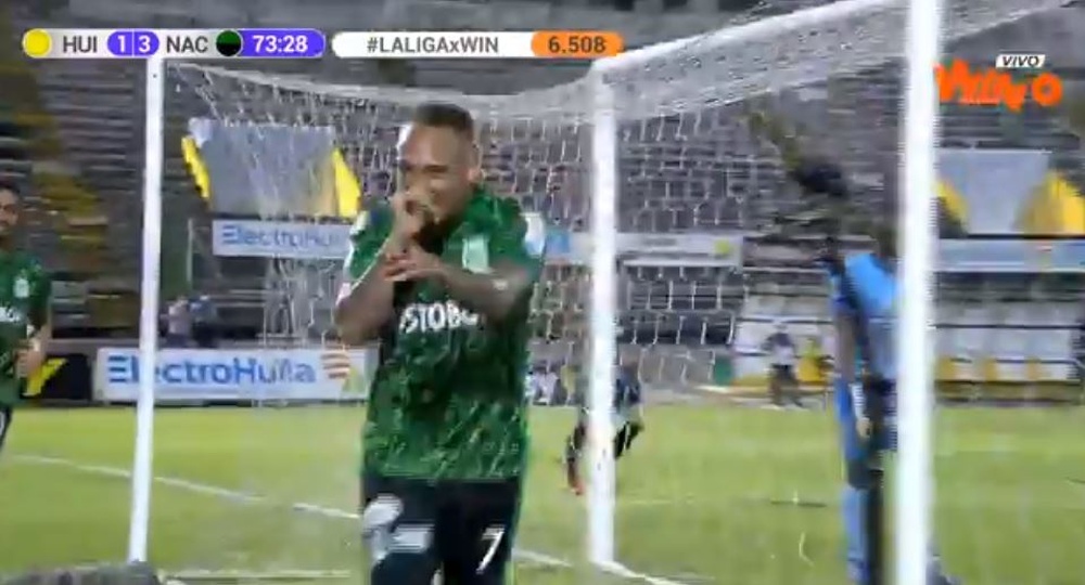 Atlético Nacional venció 1.4 ante Atlético Huila. Captura/WinSports