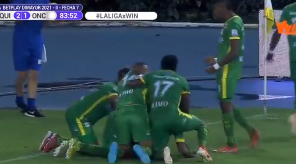 Deportes Quindío reacciona a tiempo. Captura/WinSports