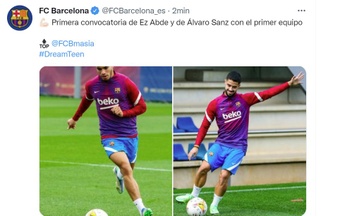 It's the first time they both make the first team squad. Screenshot/Twitter/FCBarcelona