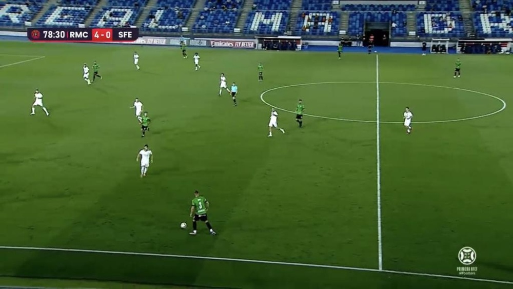 El Real Madrid Castilla venció por 4-0 al San Fernando. Captura/Footters