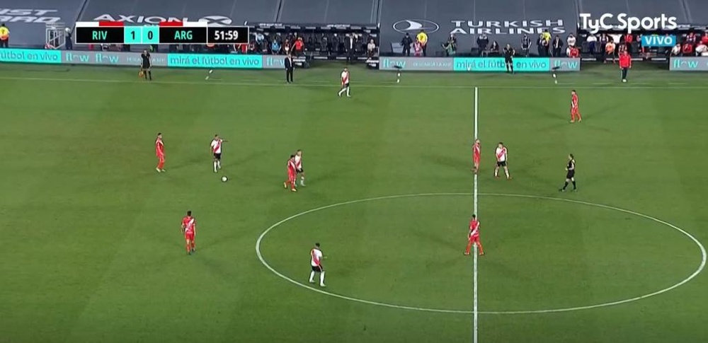 River Plate barrió a Argentinos Juniors y siguió la buena racha. Captura/TyCSports