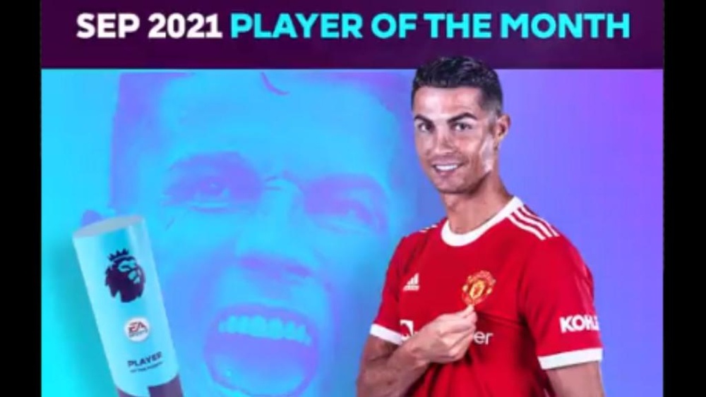 Cristiano, o MVP de setembro da Premier League. Captura/PremierLeague
