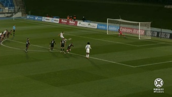 El Castilla anotó dos penaltis en este encuentro. Captura/Footters