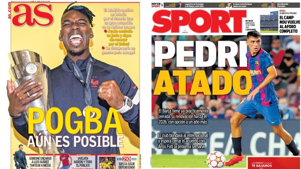 Portadas de la prensa deportiva del 13-10-21. AS/Sport