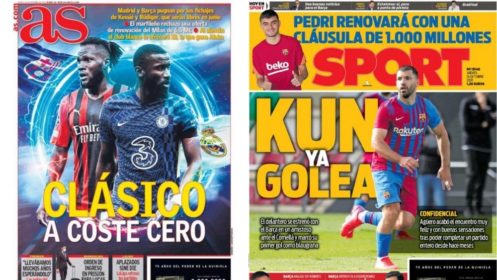 Capas da imprensa desportiva 14 de outubro de 2021.AS/Sport