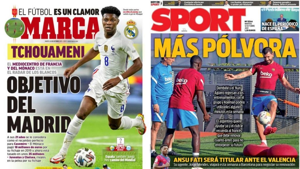 As capas da imprensa esportiva. Marca/Sport