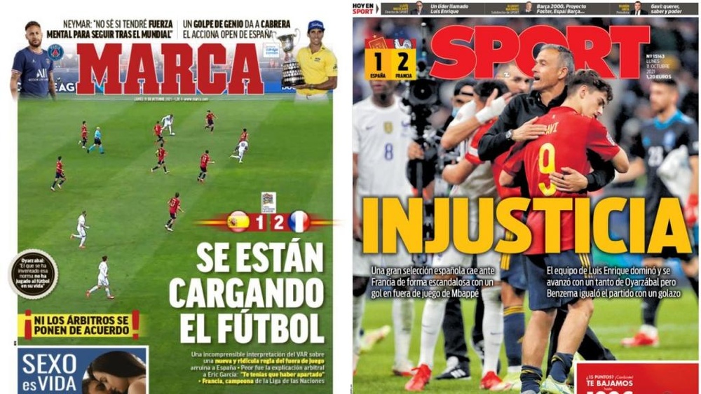 As capas da imprensa de 11 de outubro de 2021. Marca/Sport