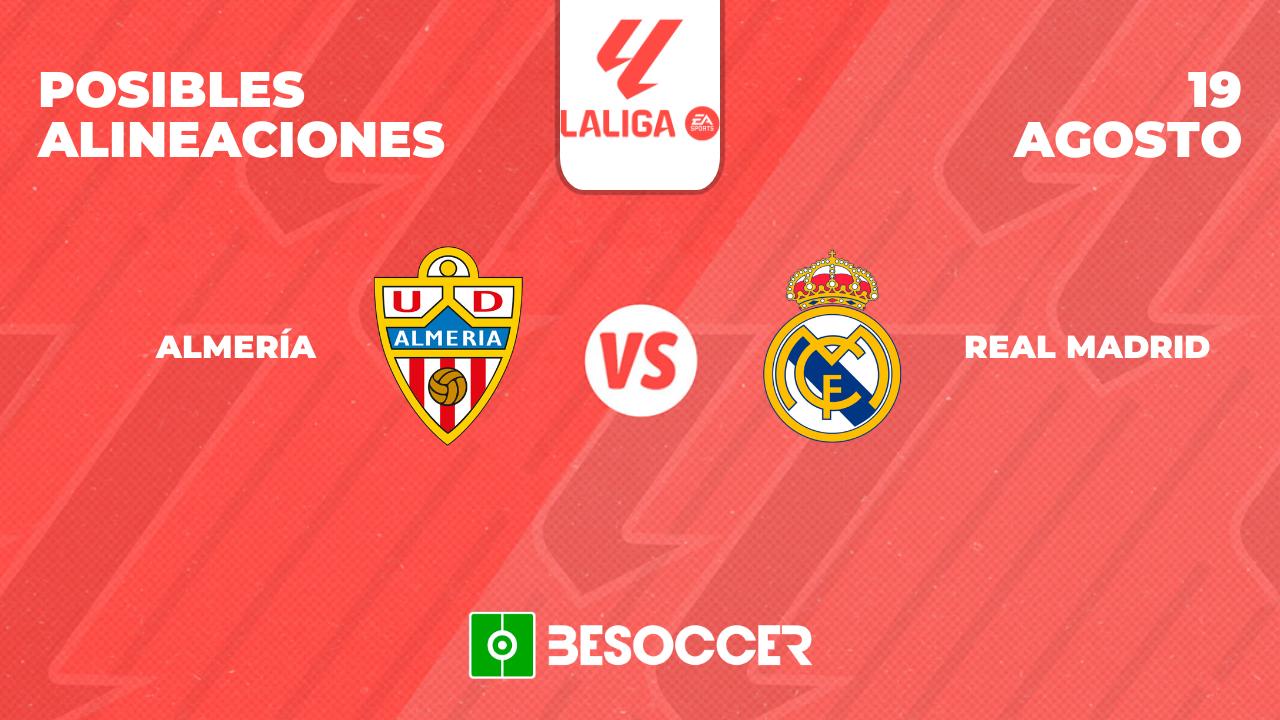 Posibles alineaciones del Almería vs Real Madrid