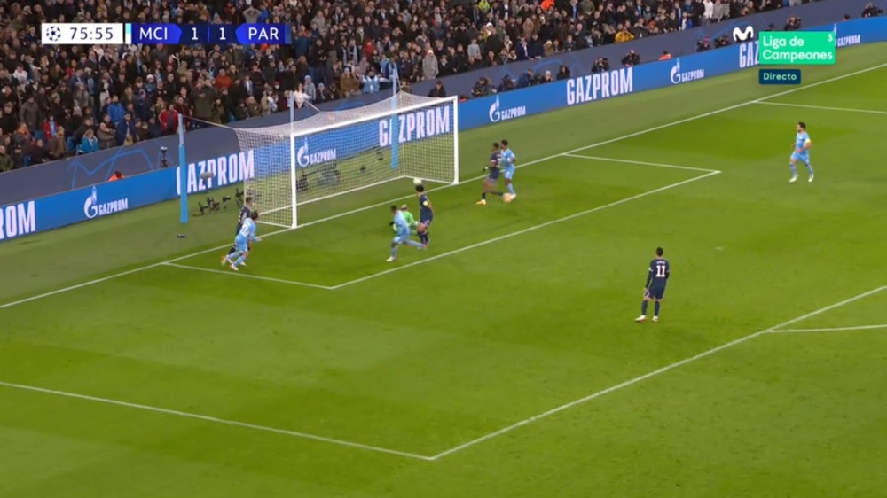 El City remontó el tanto inicial del PSG. Captura/MovistarLigadeCampeones