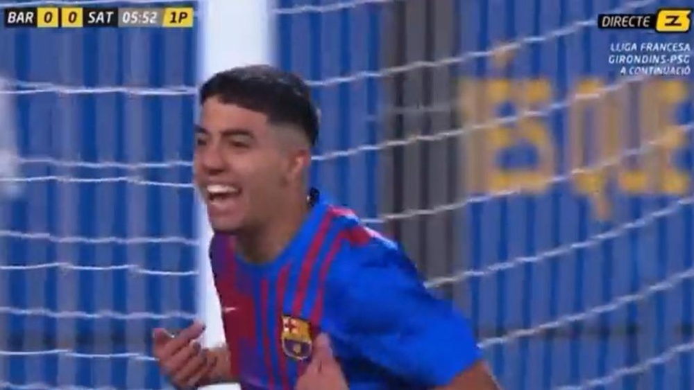 Ilias, la dernière perle de la Masia à débuter avec le Barça. Capture/Esports3