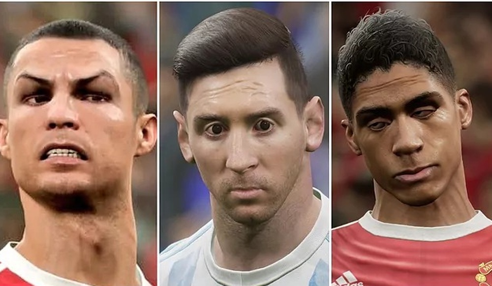 Les visages de Ronaldo, Messi et Varane dans le nouveau eFootball. eFootball