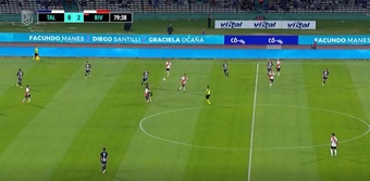 River Plate venció 0-2 ante Talleres de Córdoba. Captura/Fanatiz