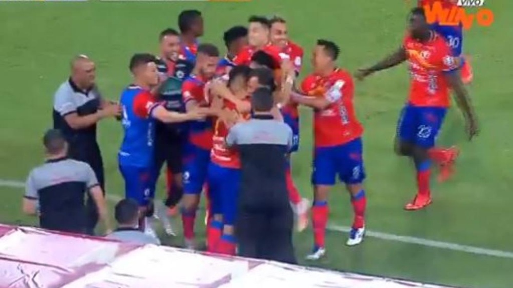 Nacional y Deportivo Pasto empataron a uno. Captura/WinSportsTV