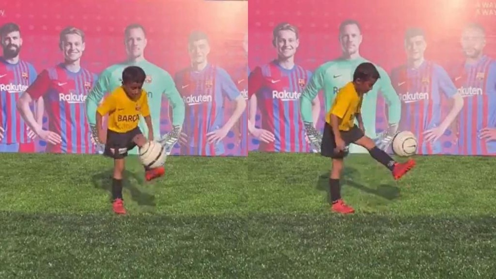Karunavataram Dhyani, de la academia del Barcelona. Capturas/FCBarcelona
