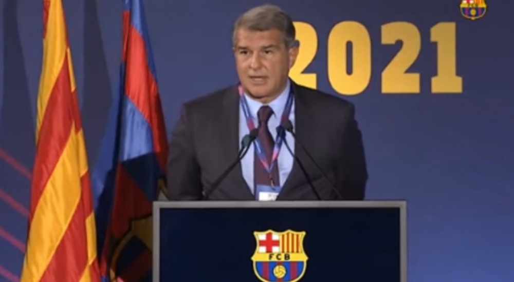 Laporta interviene nell'Assemblea. BarçaTV