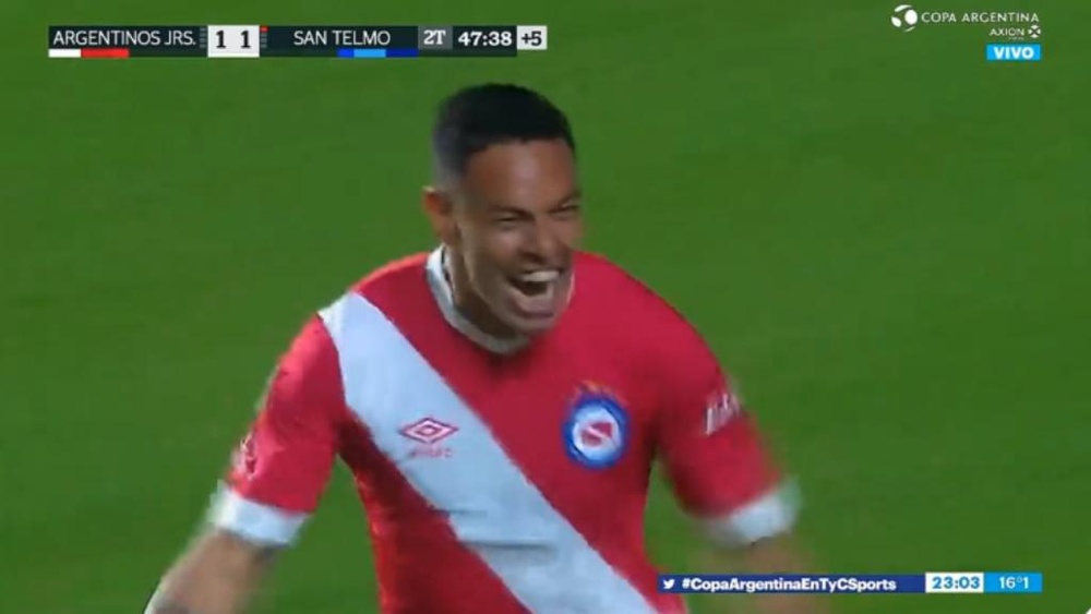 Argentinos remontó para meterse en semifinales de la Copa Argentina. Captura/TyCSports