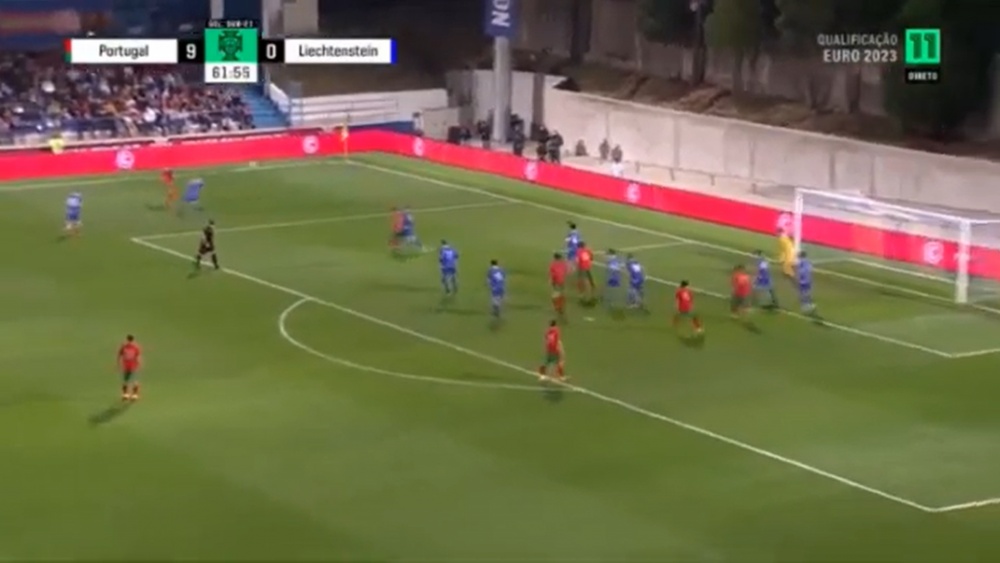 Portugal Sub 21 consiguió una gran victoria por 11-0. Captura/Canal11