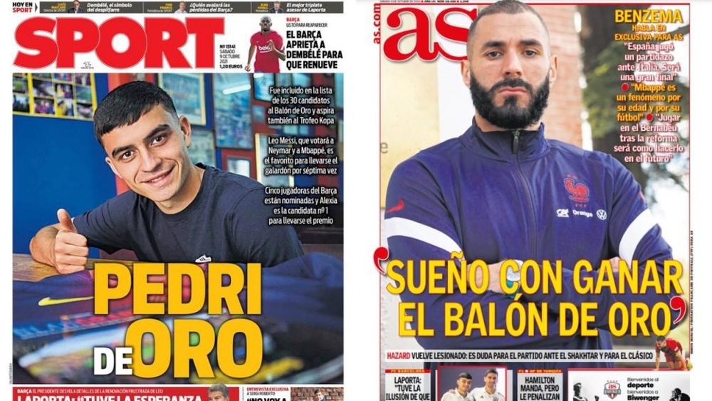 As capas da imprensa esportiva. AFP