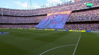 The banner at Camp Nou: