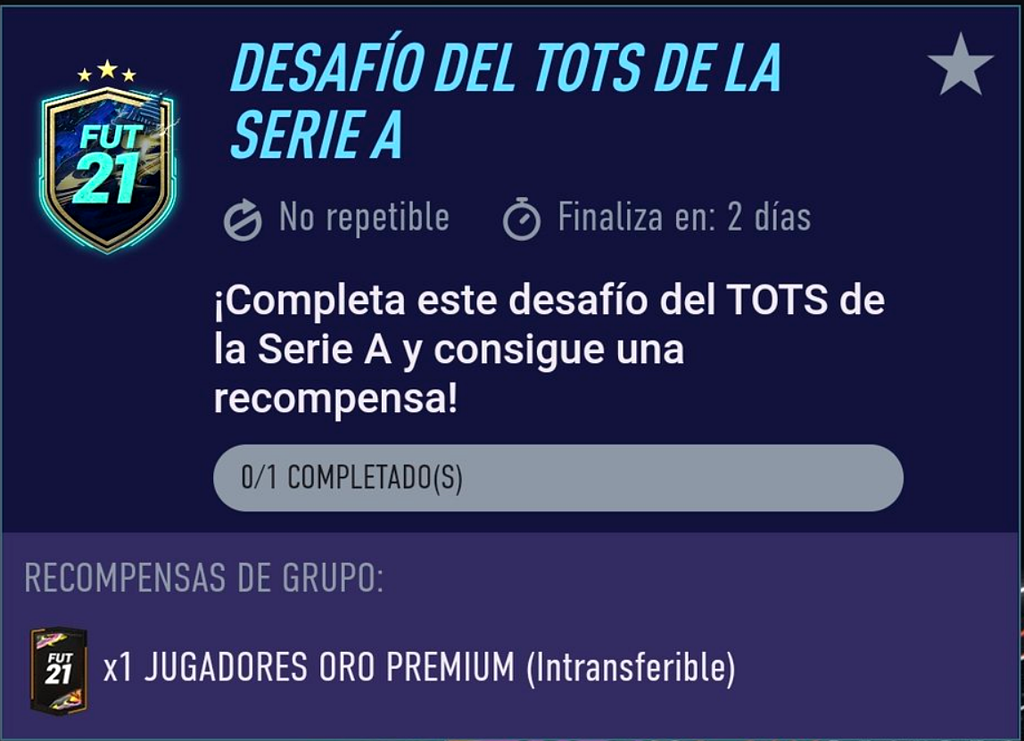 Nuevo SBC Desafío del TOTS de la Serie A y su solución