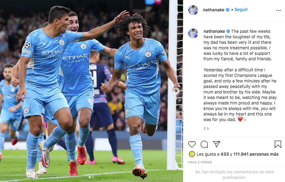 Nathan Aké recordó a su fallecido padre. Captura/Instagram/nathanake