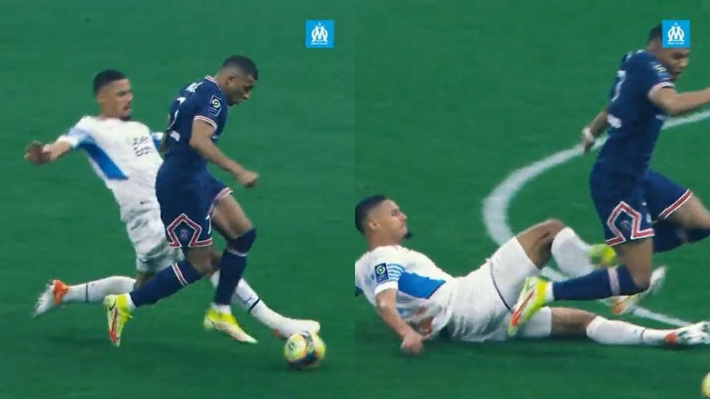 Saliba a parfaitement muselé Mbappé lors du Clasico français. Twitter/OM_Officiel