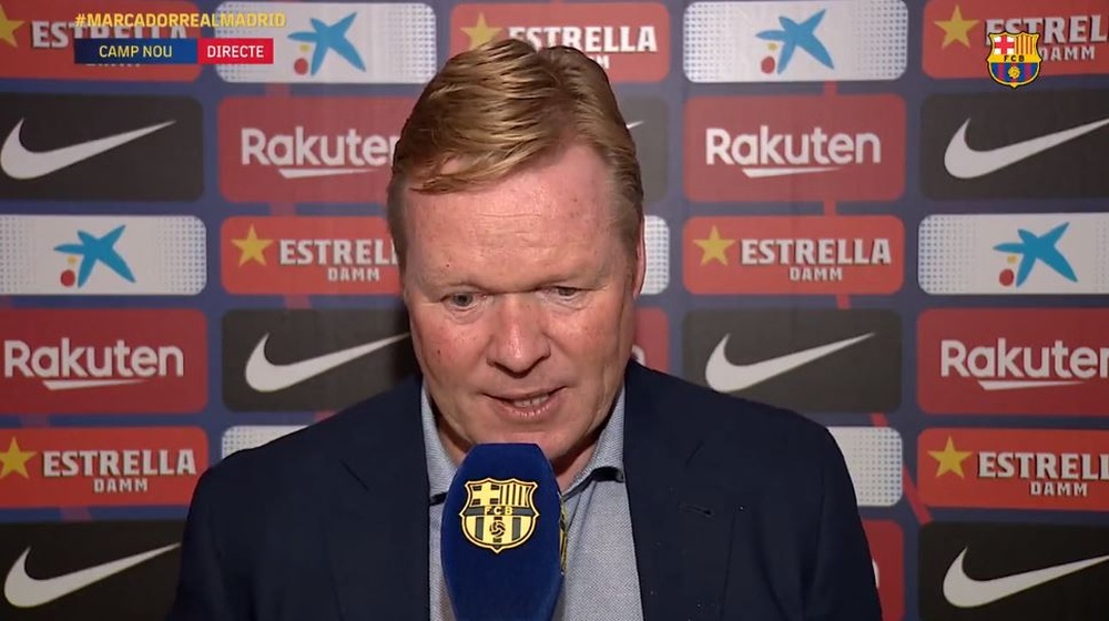 Koeman analisou a derrota. Captura/BarçaTV