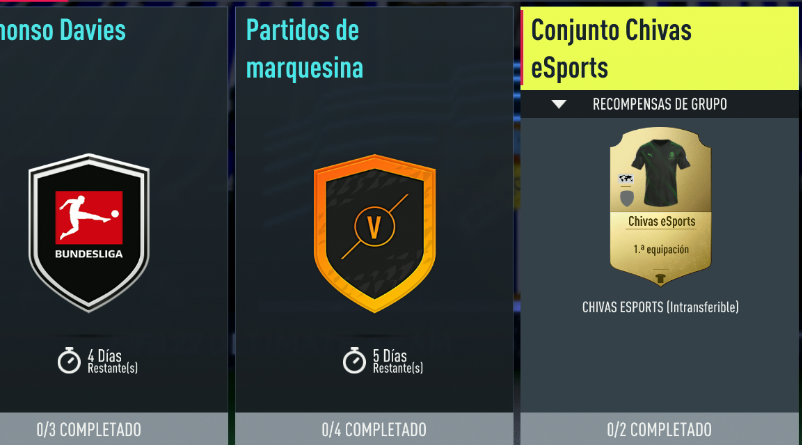 Soluciones más baratas del SBC Conjunto Chivas eSports