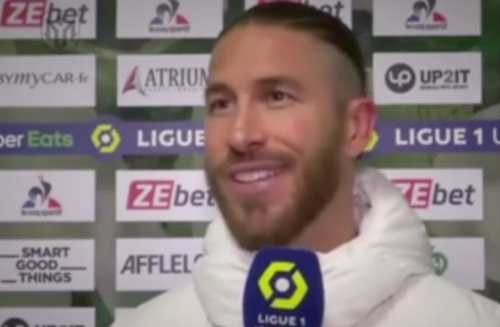 Sergio Ramos pediu a Bola de Ouro para Messi.Captura/Ligue1
