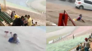 Ni un diluvio paró el fútbol en Brasil