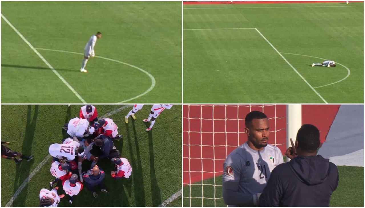 Susto en la Copa África: el portero de Sudán perdió el conocimiento