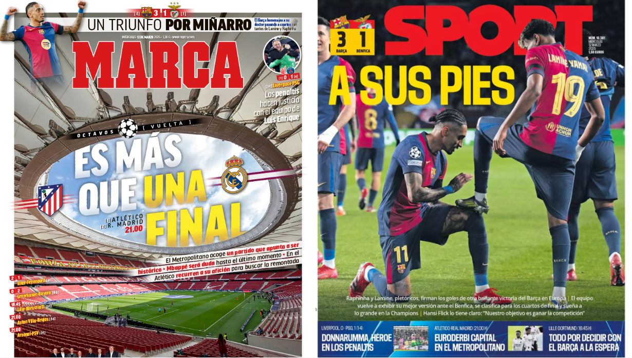 Portadas de la prensa deportiva del 12-03-25