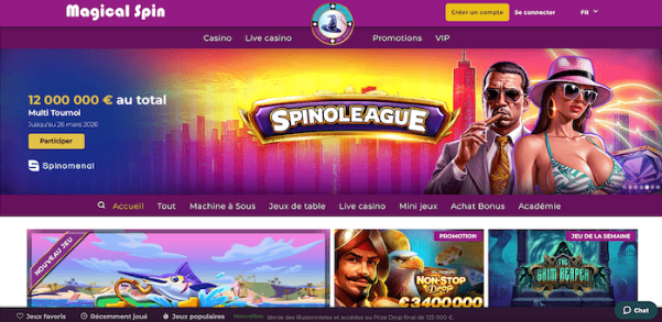 Interface du compte Bruno Casino montrant le bonus crédité