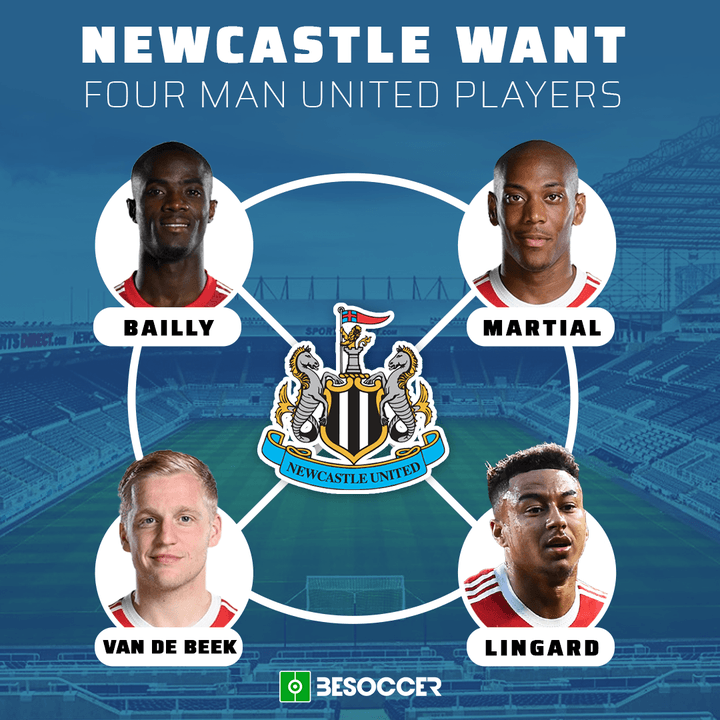 Newcastle want four Man United players