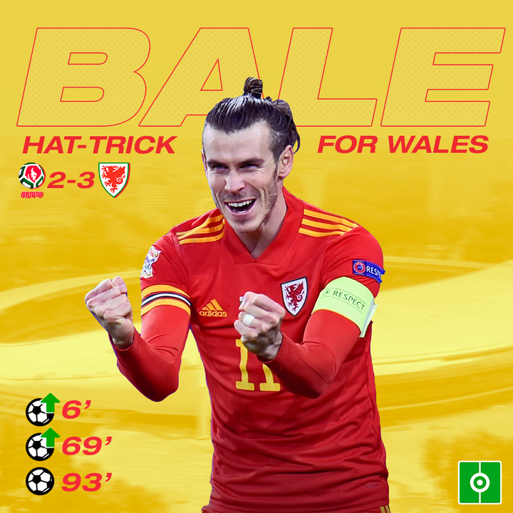 Bale hat-trick for Wales