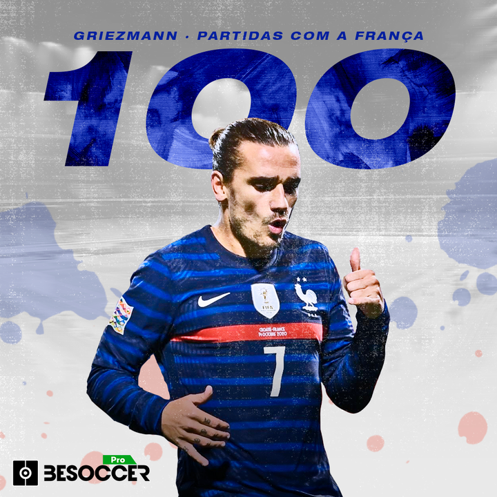 Griezmann cumpre 100 partidas com a França