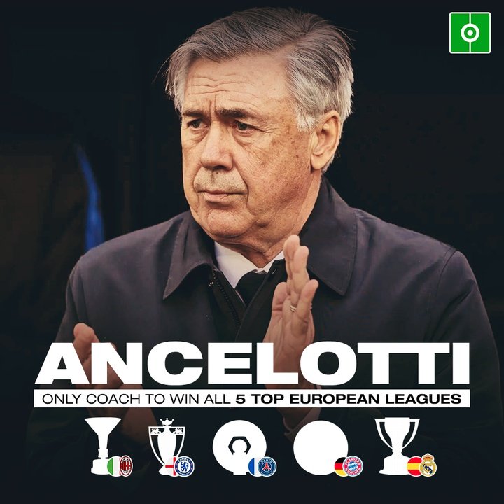 Ancelotti 5 ligas en 5 paises