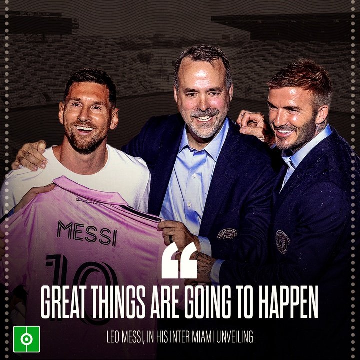 Leo Messi in his Inter Miami unveiling