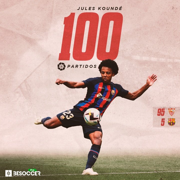Koundé, 100 partidos en Primera División